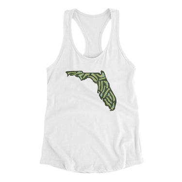 Florida Golf Course Women's Racerback Tank-White-Allegiant Goods Co. Vintage Sports Apparel