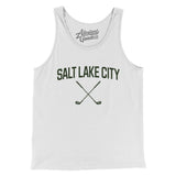 Salt Lake City Golf Men/Unisex Tank Top-White-Allegiant Goods Co. Vintage Sports Apparel