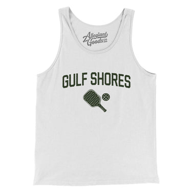Gulf Shores Pickleball Men/Unisex Tank Top-White-Allegiant Goods Co. Vintage Sports Apparel
