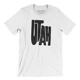 Utah State Shape Text Men/Unisex T-Shirt-Allegiant Goods Co. Vintage Sports Apparel