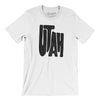 Utah State Shape Text Men/Unisex T-Shirt-White-Allegiant Goods Co. Vintage Sports Apparel