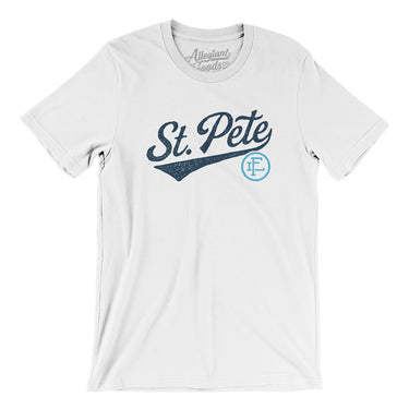 St Pete Vintage Script Men/Unisex T-Shirt-White-Allegiant Goods Co. Vintage Sports Apparel