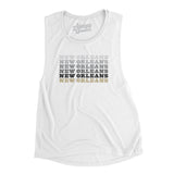 New Orleans Repeat Women's Flowey Scoopneck Muscle Tank-White-Allegiant Goods Co. Vintage Sports Apparel