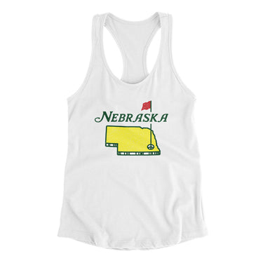 Nebraska Golf Women's Racerback Tank-White-Allegiant Goods Co. Vintage Sports Apparel