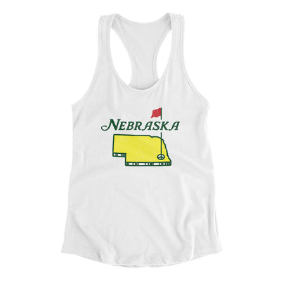 Nebraska Golf Women's Racerback Tank-White-Allegiant Goods Co. Vintage Sports Apparel