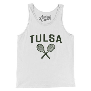 Tulsa Tennis Men/Unisex Tank Top-White-Allegiant Goods Co. Vintage Sports Apparel