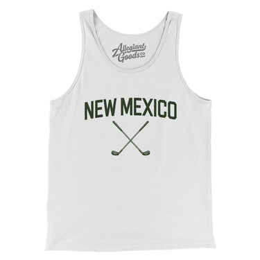 New Mexico Golf Men/Unisex Tank Top-White-Allegiant Goods Co. Vintage Sports Apparel