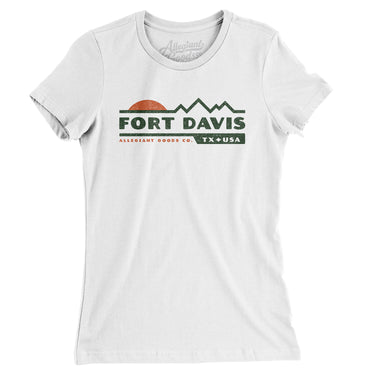 Fort Davis Mountain Sunset Women's T-Shirt-White-Allegiant Goods Co. Vintage Sports Apparel