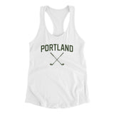 Portland Golf Women's Racerback Tank-White-Allegiant Goods Co. Vintage Sports Apparel