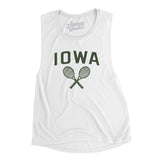 Iowa Tennis Women's Flowey Scoopneck Muscle Tank-White-Allegiant Goods Co. Vintage Sports Apparel