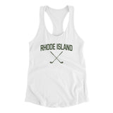 Rhode Island Golf Women's Racerback Tank-White-Allegiant Goods Co. Vintage Sports Apparel