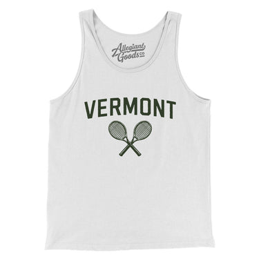 Vermont Tennis Men/Unisex Tank Top-White-Allegiant Goods Co. Vintage Sports Apparel