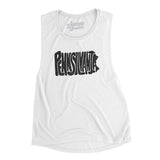 Pennsylvania State Shape Text Women's Flowey Scoopneck Muscle Tank-White-Allegiant Goods Co. Vintage Sports Apparel