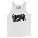 Pennsylvania State Shape Text Men/Unisex Tank Top-White-Allegiant Goods Co. Vintage Sports Apparel