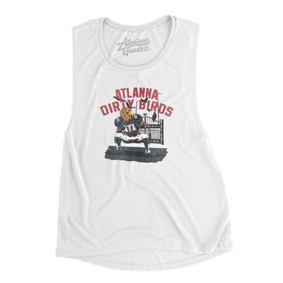 Atlanna Dirty Birds Women's Flowey Scoopneck Muscle Tank-White-Allegiant Goods Co. Vintage Sports Apparel