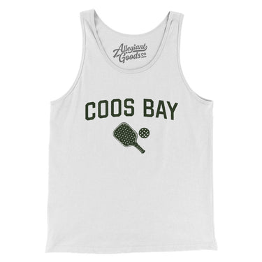 Coos Bay Pickleball Men/Unisex Tank Top-White-Allegiant Goods Co. Vintage Sports Apparel