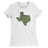 Texas Golf Course Map Women's T-Shirt-White-Allegiant Goods Co. Vintage Sports Apparel