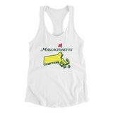 Massachusetts Golf Women's Racerback Tank-White-Allegiant Goods Co. Vintage Sports Apparel