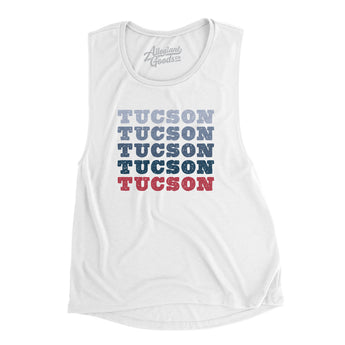 Tucson Repeat Women's Flowey Scoopneck Muscle Tank-White-Allegiant Goods Co. Vintage Sports Apparel