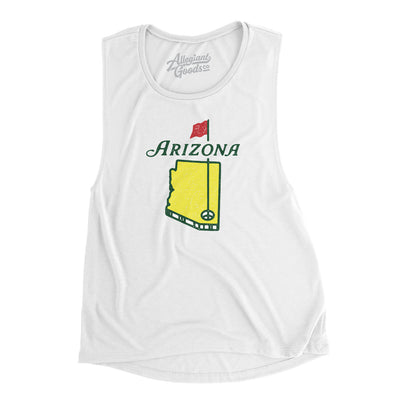 Arizona Golf Women's Flowey Scoopneck Muscle Tank-White-Allegiant Goods Co. Vintage Sports Apparel