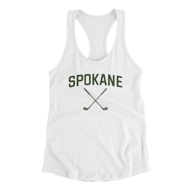Spokane Golf Women's Racerback Tank-White-Allegiant Goods Co. Vintage Sports Apparel