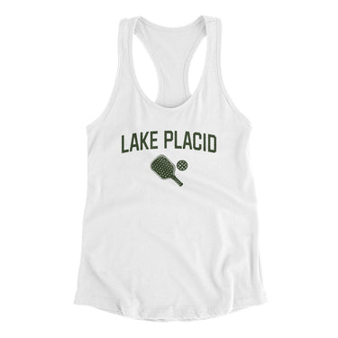 Lake Placid Pickleball Women's Racerback Tank-White-Allegiant Goods Co. Vintage Sports Apparel