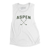 Aspen Golf Women's Flowey Scoopneck Muscle Tank-White-Allegiant Goods Co. Vintage Sports Apparel