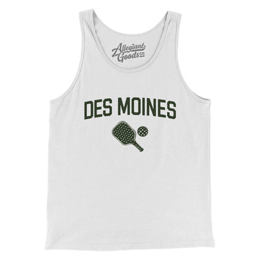 Des Moines Pickleball Men/Unisex Tank Top-White-Allegiant Goods Co. Vintage Sports Apparel