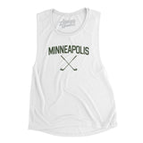 Minneapolis Golf Women's Flowey Scoopneck Muscle Tank-White-Allegiant Goods Co. Vintage Sports Apparel