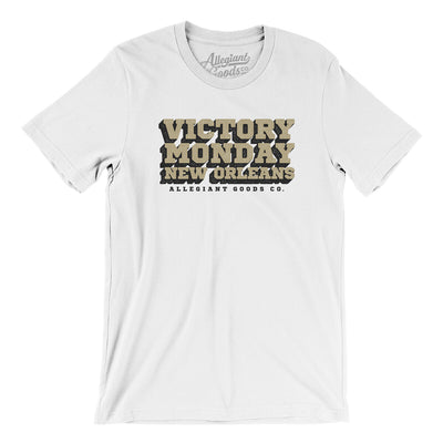 Victory Monday New Orleans Men/Unisex T-Shirt-White-Allegiant Goods Co. Vintage Sports Apparel