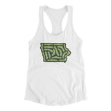 Iowa Golf Course Women's Racerback Tank-White-Allegiant Goods Co. Vintage Sports Apparel