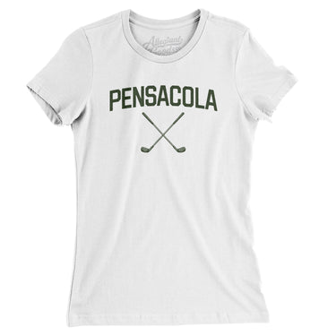 Pensacola Golf Women's T-Shirt-White-Allegiant Goods Co. Vintage Sports Apparel
