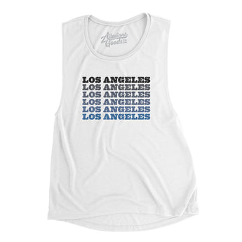 Los Angeles Repeat Women's Flowey Scoopneck Muscle Tank-Allegiant Goods Co. Vintage Sports Apparel