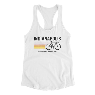 Indianapolis Cycling Women's Racerback Tank-White-Allegiant Goods Co. Vintage Sports Apparel