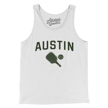 Austin Pickleball Men/Unisex Tank Top-White-Allegiant Goods Co. Vintage Sports Apparel