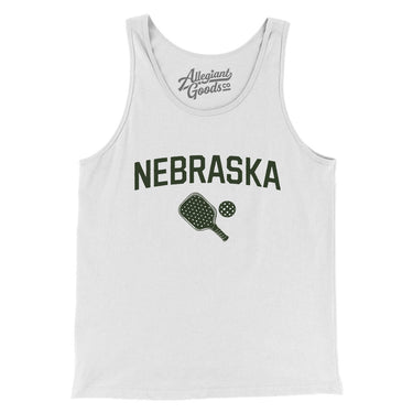 Nebraska Pickleball Men/Unisex Tank Top-White-Allegiant Goods Co. Vintage Sports Apparel