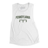 Pennsylvania Cycling Women's Flowey Scoopneck Muscle Tank-White-Allegiant Goods Co. Vintage Sports Apparel