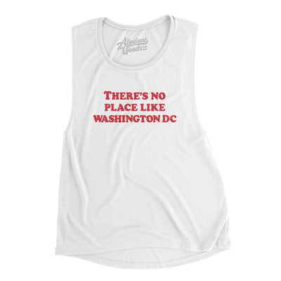 There's No Place Like Washington Dc Women's Flowey Scoopneck Muscle Tank-White-Allegiant Goods Co. Vintage Sports Apparel