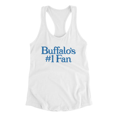 Buffalo's Number 1 Fan Women's Racerback Tank-White-Allegiant Goods Co. Vintage Sports Apparel