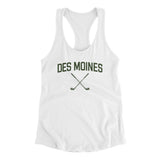 Des Moines Golf Women's Racerback Tank-White-Allegiant Goods Co. Vintage Sports Apparel