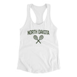 North Dakota Tennis Women's Racerback Tank-White-Allegiant Goods Co. Vintage Sports Apparel