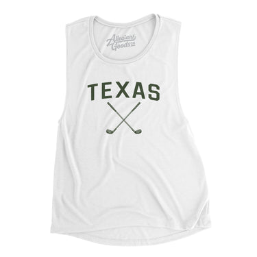 Texas Golf Women's Flowey Scoopneck Muscle Tank-White-Allegiant Goods Co. Vintage Sports Apparel