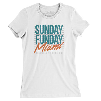 Sunday Funday Miami Women's T-Shirt-White-Allegiant Goods Co. Vintage Sports Apparel