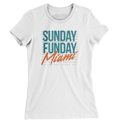 Sunday Funday Miami Women's T-Shirt-White-Allegiant Goods Co. Vintage Sports Apparel