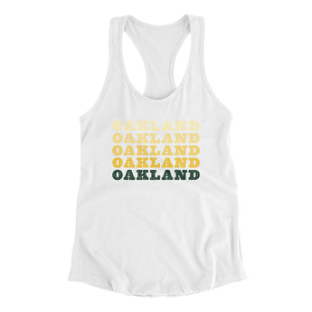 Oakland Repeat Women's Racerback Tank-White-Allegiant Goods Co. Vintage Sports Apparel