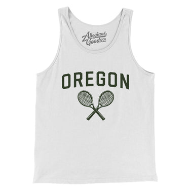 Oregon Tennis Men/Unisex Tank Top-White-Allegiant Goods Co. Vintage Sports Apparel
