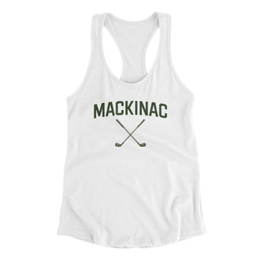 Mackinac Golf Women's Racerback Tank-White-Allegiant Goods Co. Vintage Sports Apparel