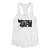 Montana State Shape Text Women's Racerback Tank-White-Allegiant Goods Co. Vintage Sports Apparel