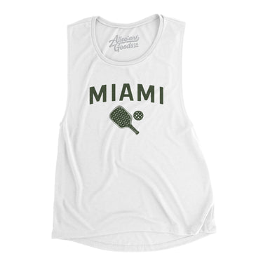 Miami Pickleball Women's Flowey Scoopneck Muscle Tank-White-Allegiant Goods Co. Vintage Sports Apparel