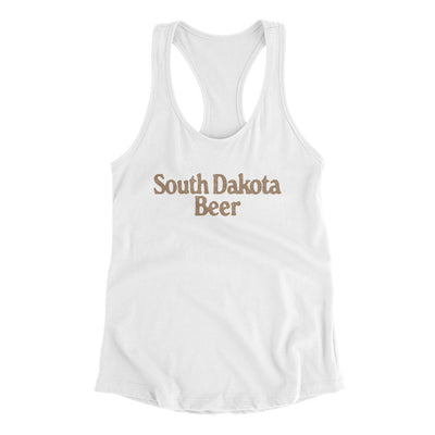 South Dakota Beer Women's Racerback Tank-White-Allegiant Goods Co. Vintage Sports Apparel